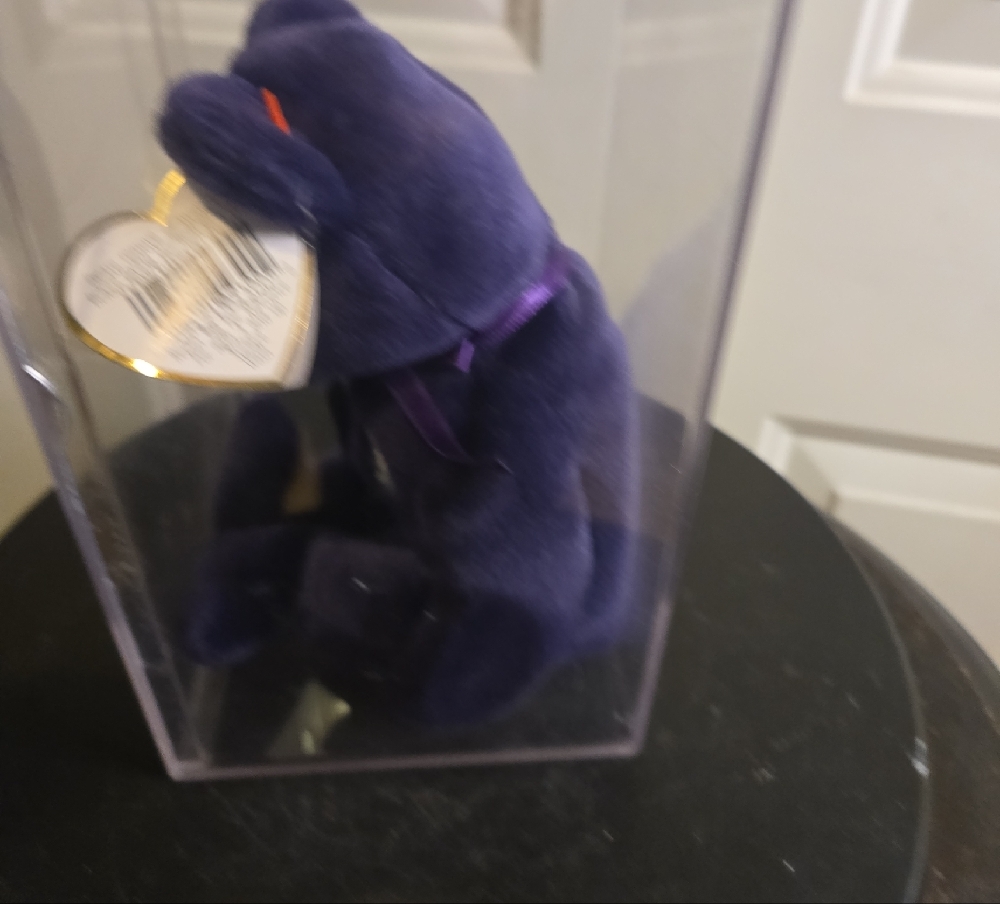 TY Princess Purple Plush Bear w/ Plastic Case Extremely Rare - Picture 2 of 12